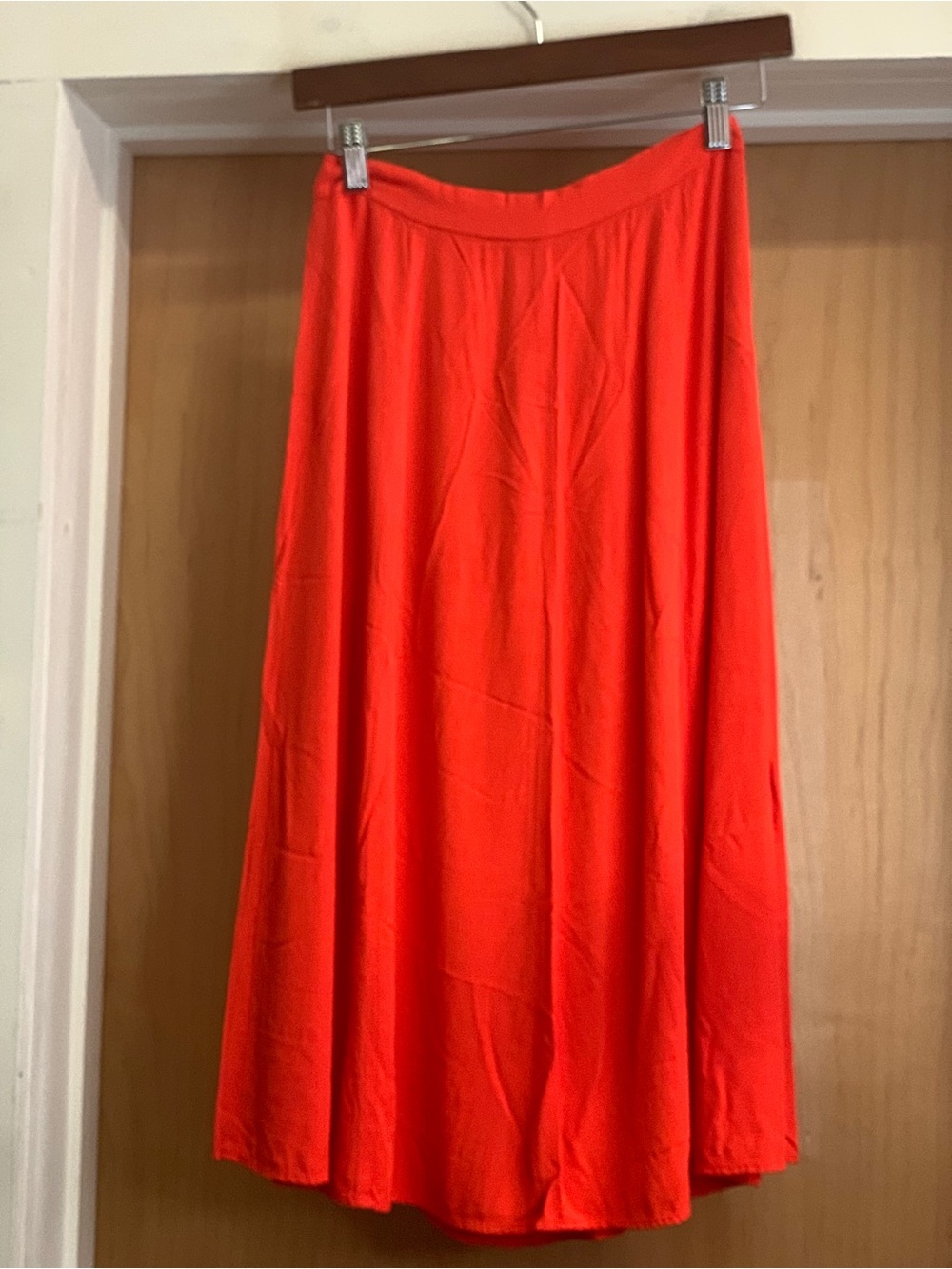 BB Dakota Bold RedOrange MIDI Skirt Size-4 Resort Chic - Picture 3 of 4